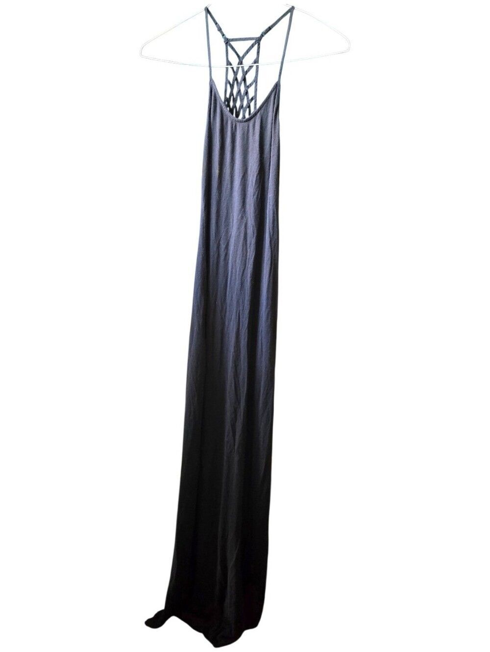 Vintage Wet Seal Y2K Black Maxi Dress – Strappy Lattice Back Detail - S